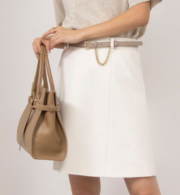 NOLLEY'S「ストレッチカルゼショートスカート」|台形|