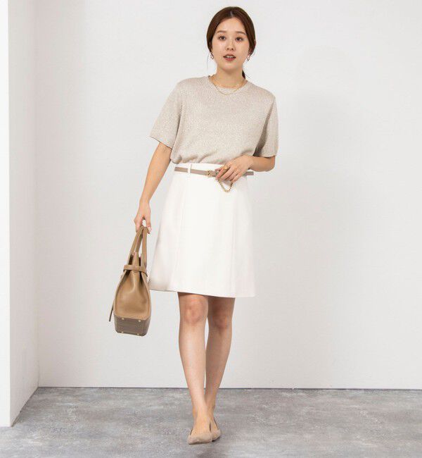 NOLLEY'S「ストレッチカルゼショートスカート」|台形|