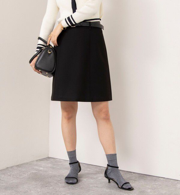 NOLLEY'S「ストレッチカルゼショートスカート」|台形|