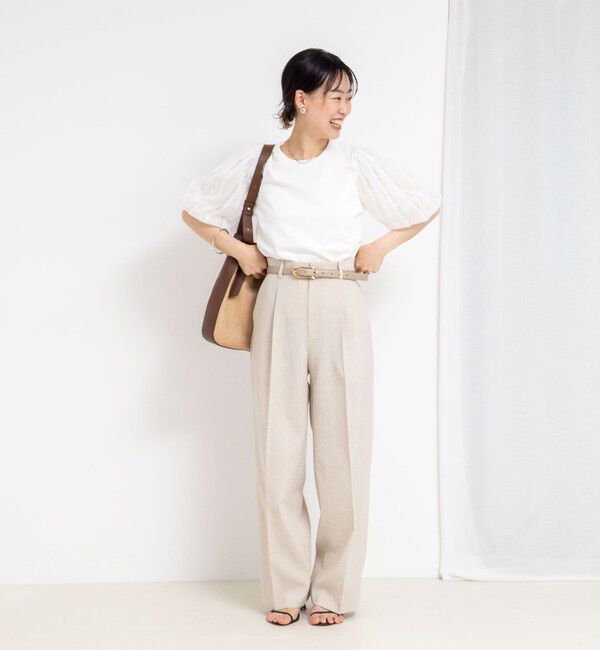 NOLLEY'S sophi「《手洗い可能》袖チュールプルオーバーニット」|ニット・セーター|