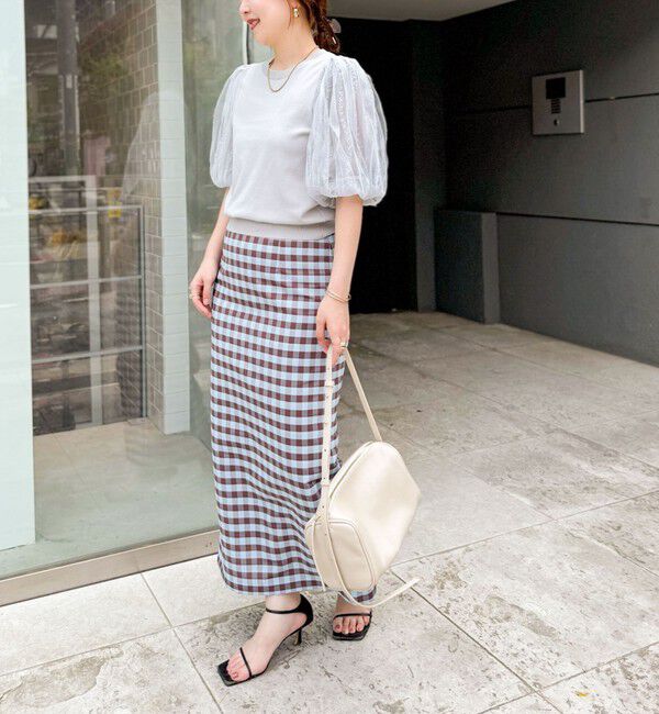 NOLLEY'S sophi「《手洗い可能》袖チュールプルオーバーニット」|ニット・セーター|