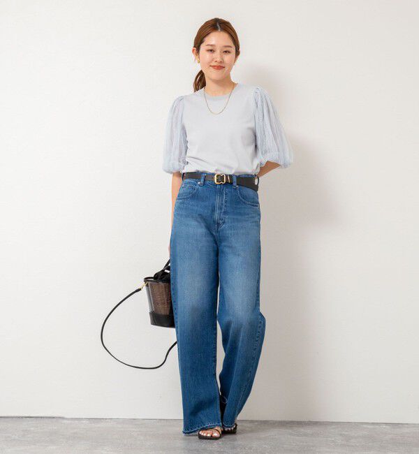 NOLLEY'S sophi「《手洗い可能》袖チュールプルオーバーニット」|ニット・セーター|