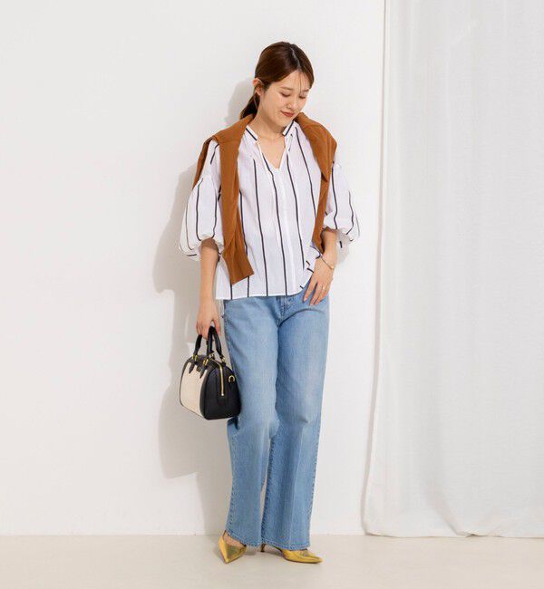 NOLLEY'S「ウォッシャブルドビーストライプブラウス」|シャツ・ブラウス|