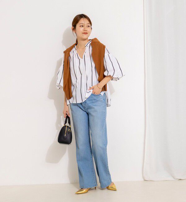 NOLLEY'S「ウォッシャブルドビーストライプブラウス」|シャツ・ブラウス|