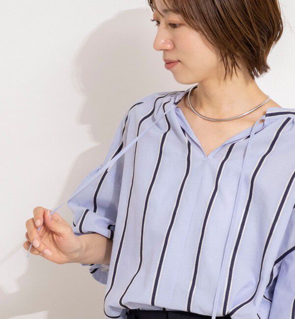 NOLLEY'S「ウォッシャブルドビーストライプブラウス」|シャツ・ブラウス|