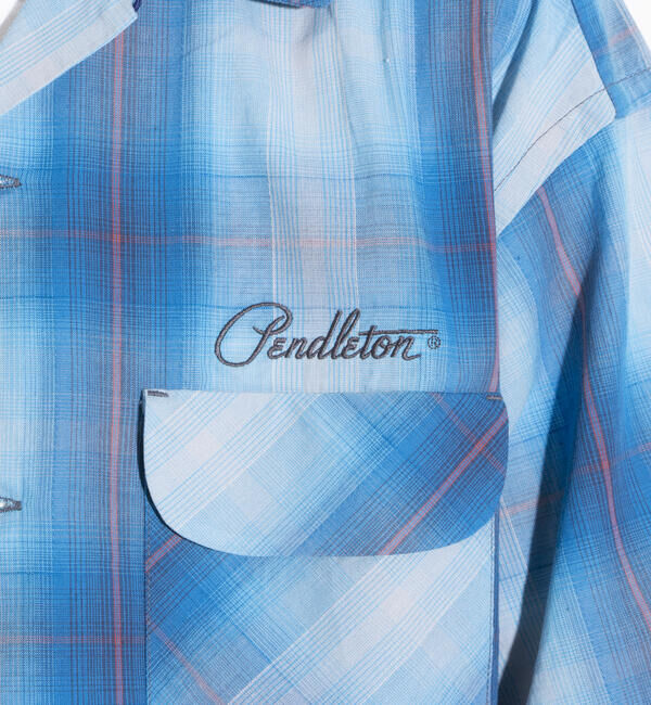 GLOSTER「【PENDLETON/ペンドルトン】オープンカラーシャツ 半袖シャツ 刺繍 ワンポイント チェック」|シャツ・ブラウス|