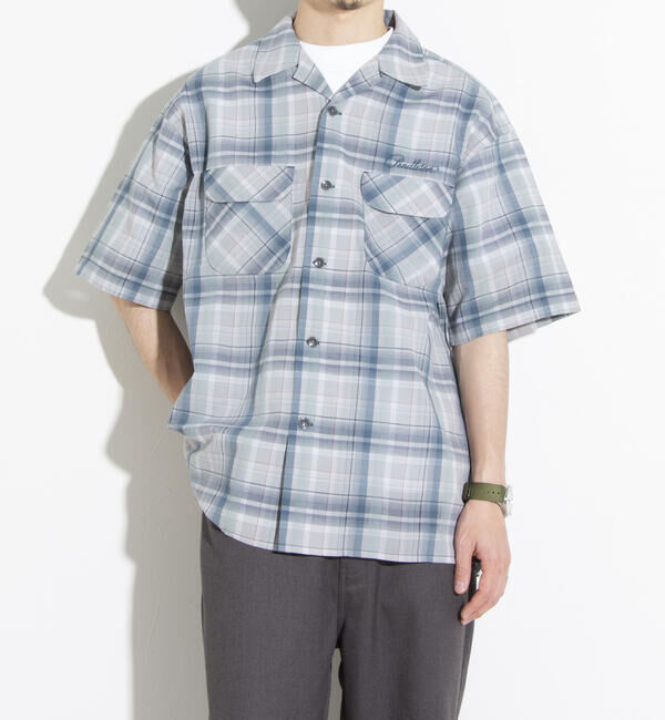 GLOSTER「【PENDLETON/ペンドルトン】オープンカラーシャツ 半袖シャツ 刺繍 ワンポイント チェック」|シャツ・ブラウス|