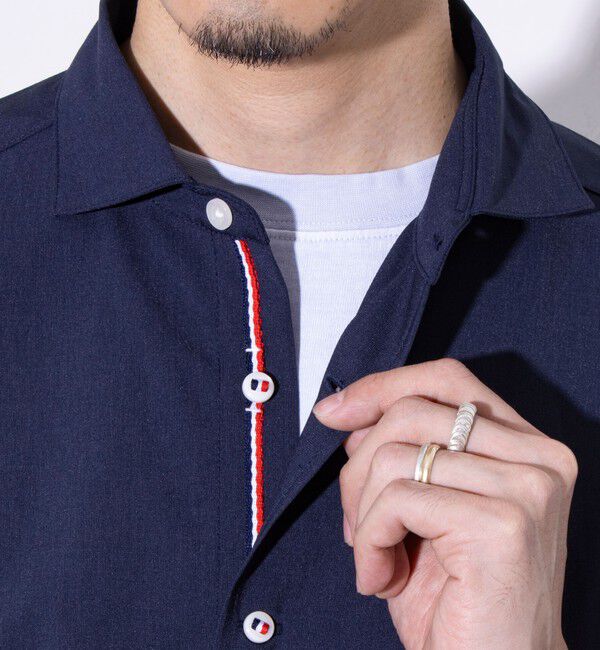 GLOSTER「【GLOSTER/グロスター】COOLMAX ポリトロ パラシュートボタン 七分袖レギュラーシャツ」|シャツ・ブラウス|