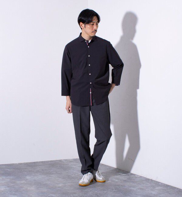 GLOSTER「【GLOSTER/グロスター】COOLMAX ポリトロ パラシュートボタン 七分袖レギュラーシャツ」|シャツ・ブラウス|