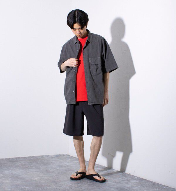 GLOSTER「【GLOSTER/グロスター】コットンピグメントショーツスリーブシャツ オーバーシャツ」|シャツ・ブラウス|