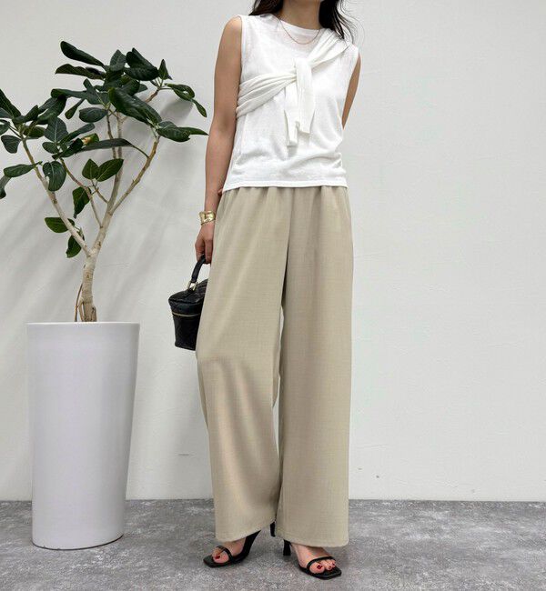 fredy emue「【低身長サイズ34有り】ドライポリイージーセミワイドパンツ」|チノ|