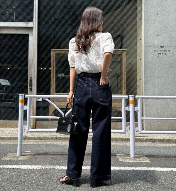 fredy emue「シアージャガードパイピング半袖ブラウス」|シャツ・ブラウス|