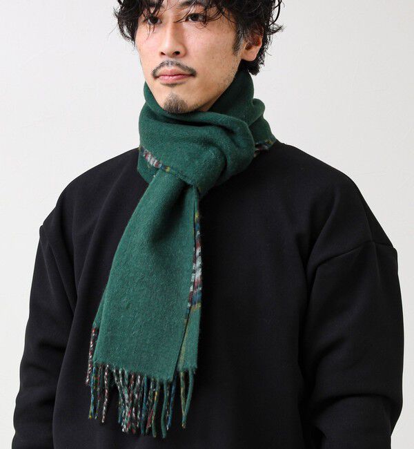 GLOSTER「【カシミヤブレンド】ウールリバーシブルチェックマフラー」|マフラー|