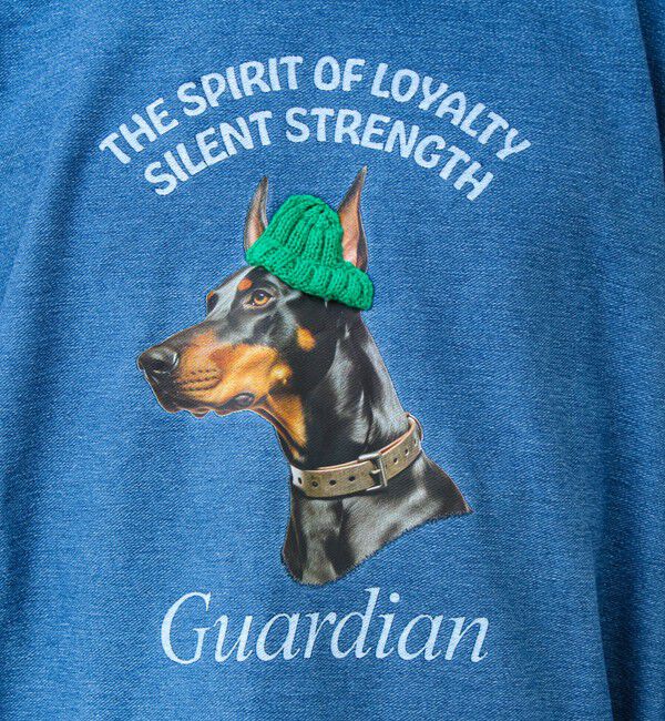 GLOSTER「【立体アップリケ】カットデニム風 ニットアップリケスウェット」|スウェット・ジャージ|