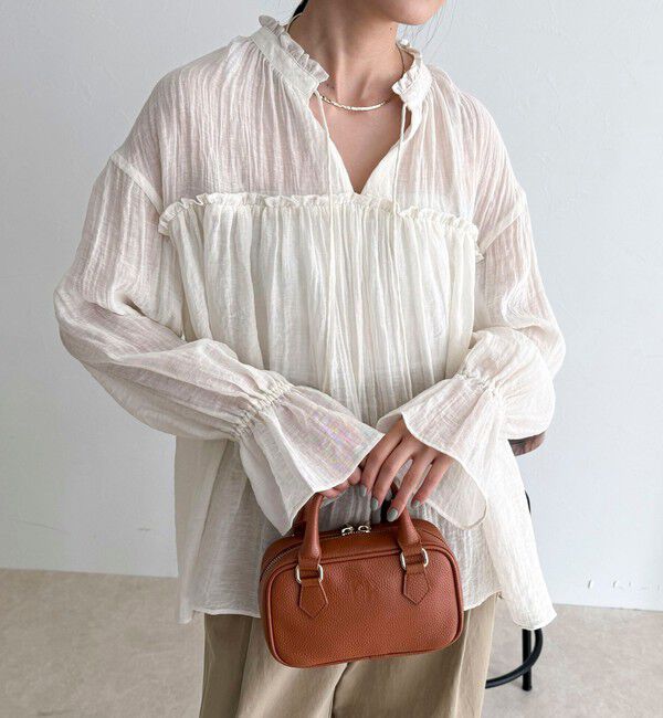 fredy emue「LINEN混シアー楊柳ブラウス」|シャツ・ブラウス|アイボリー