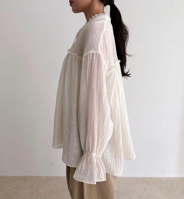 fredy emue「LINEN混シアー楊柳ブラウス」|シャツ・ブラウス|