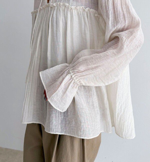 fredy emue「LINEN混シアー楊柳ブラウス」|シャツ・ブラウス|