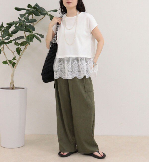 fredy emue「レースドッキングフレンチプルオーバー」|Tシャツ・カットソー|