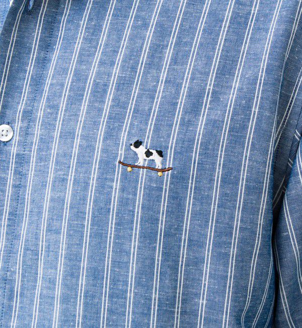 GLOSTER「【フレブル刺繍】七分袖シャツ ストライプ/無地」|シャツ・ブラウス|