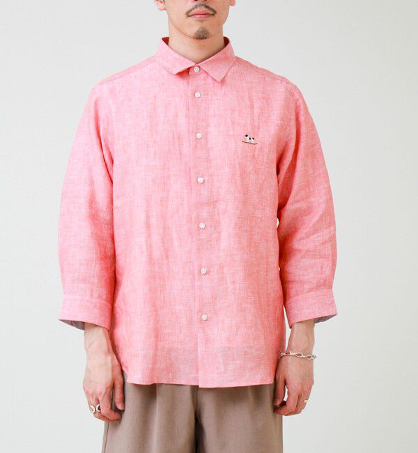 GLOSTER「【フレブル刺繍】七分袖シャツ ストライプ/無地」|シャツ・ブラウス|