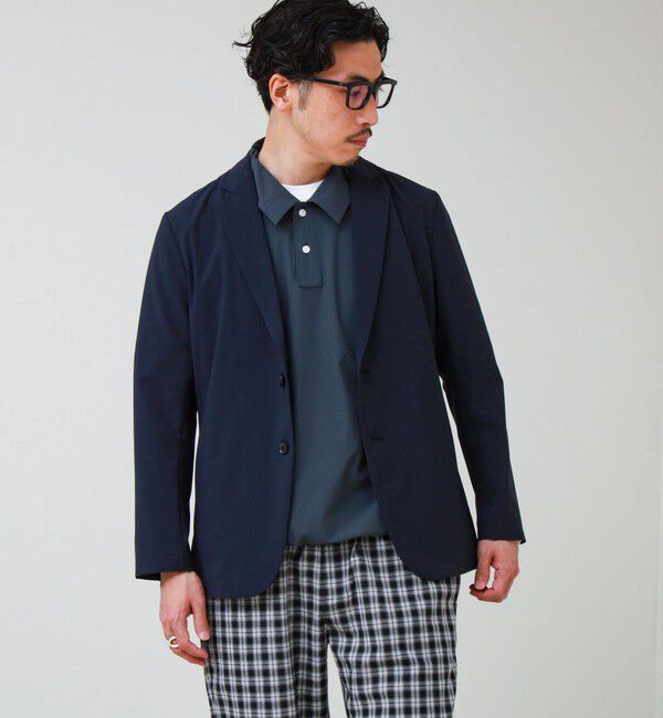 GLOSTER「【COOLMAX/セットアップ着用可能】ポリトロテーラードジャケット」|テーラードジャケット|ネイビー