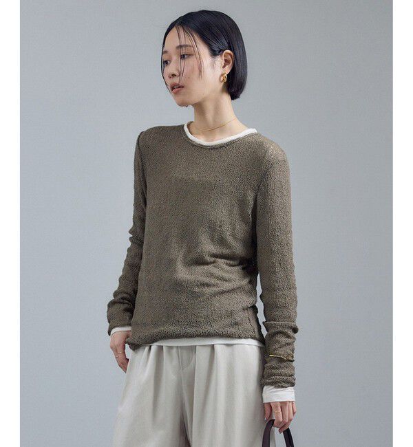 SALON adam et rope'「カーリーレースロングスリーブTシャツ」|Tシャツ・カットソー|ベージュ系(28)