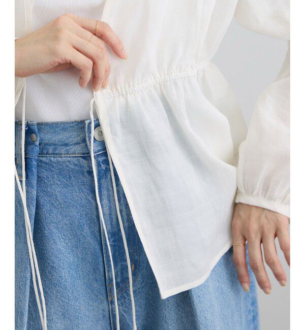 SALON adam et rope'「【WEB限定】シアーラミーカルゼギャザーブラウス / イージーケア」|シャツ・ブラウス|