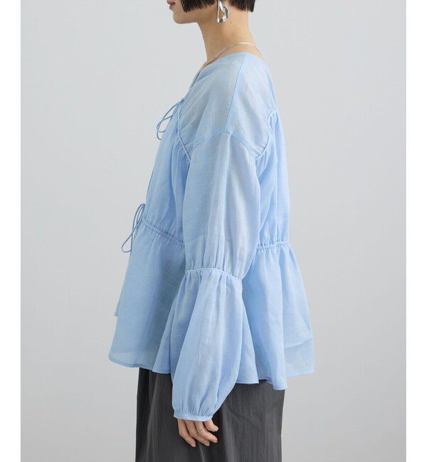 SALON adam et rope'「【WEB限定】シアーラミーカルゼギャザーブラウス / イージーケア」|シャツ・ブラウス|