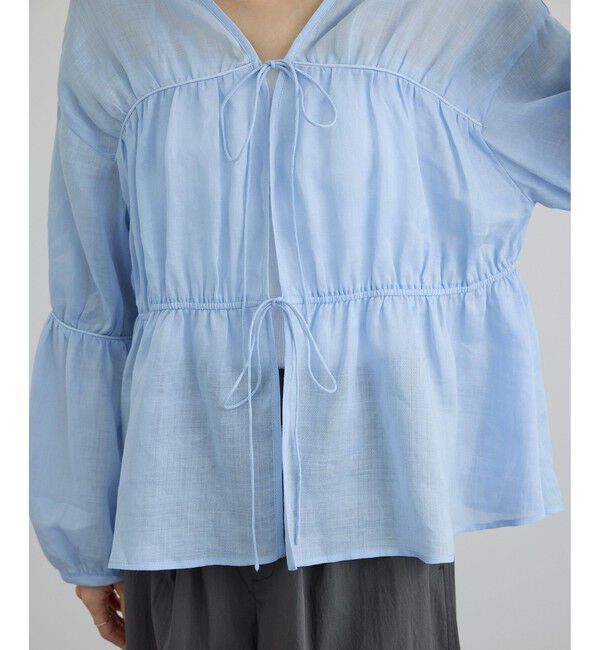 SALON adam et rope'「【WEB限定】シアーラミーカルゼギャザーブラウス / イージーケア」|シャツ・ブラウス|