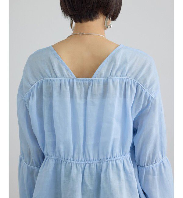 SALON adam et rope'「【WEB限定】シアーラミーカルゼギャザーブラウス / イージーケア」|シャツ・ブラウス|