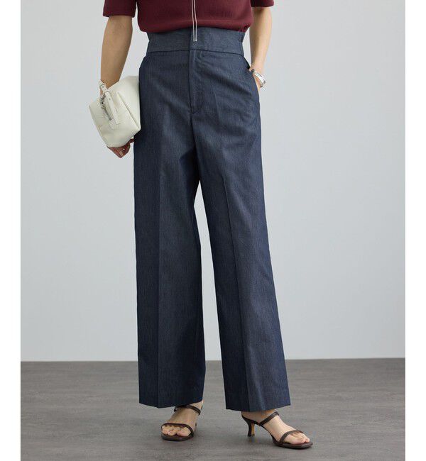 SALON adam et rope'「コットンライクスタイルアップパンツ 2」|チノ|