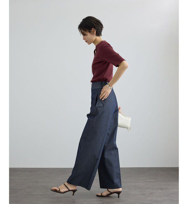 SALON adam et rope'「コットンライクスタイルアップパンツ 2」|チノ|