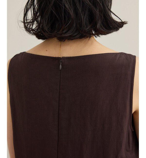 ROPE「レーヨンリネン スラッシュドネックワンピース【セットジャケット対応】」|ワンピース|