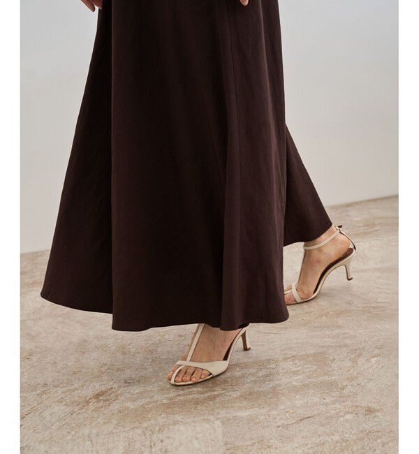 ROPE「レーヨンリネン スラッシュドネックワンピース【セットジャケット対応】」|ワンピース|