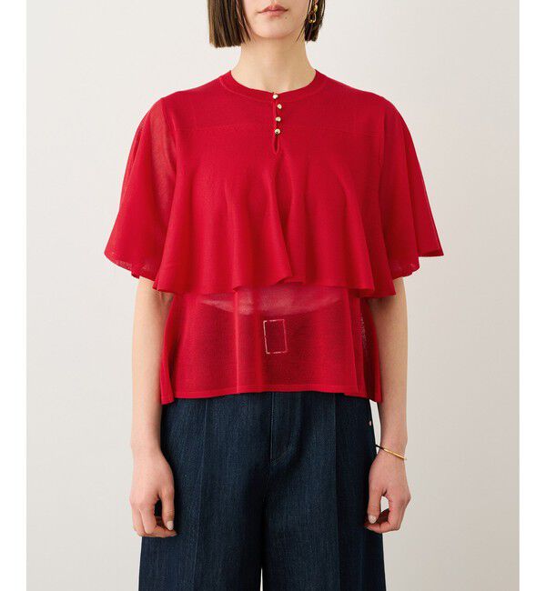 ROPE「LEVITA ティアードフリルニットプルーオーバー/接触冷感・イージーケア」|Tシャツ・カットソー|