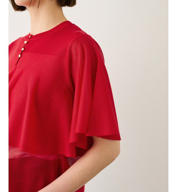 ROPE「LEVITA ティアードフリルニットプルーオーバー/接触冷感・イージーケア」|Tシャツ・カットソー|