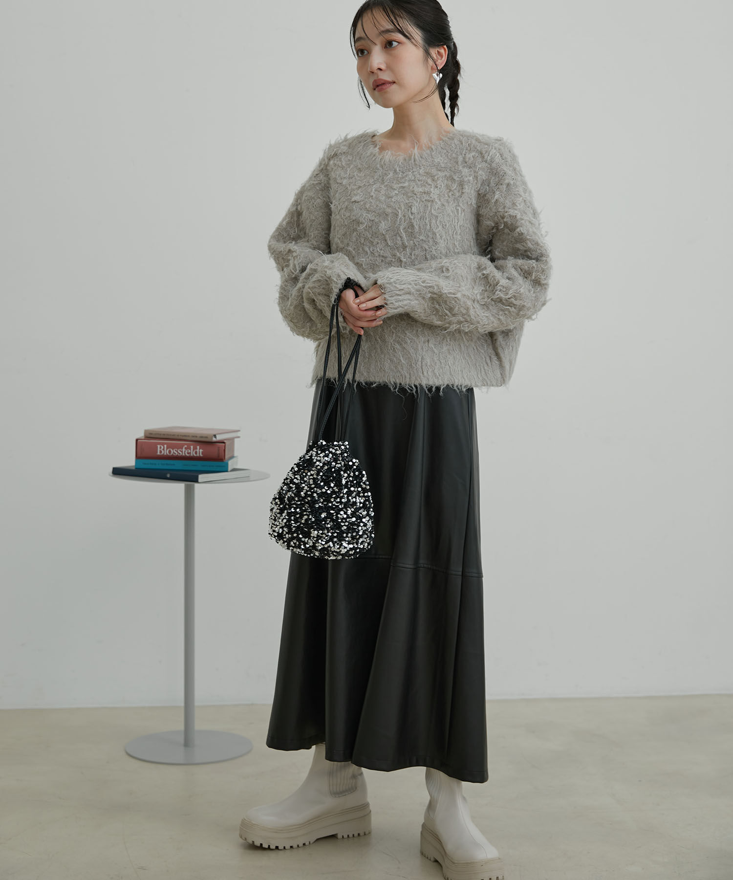 VIS「【前後2WAY】毛混くるくるシャギーカーディガン」|カーディガン|