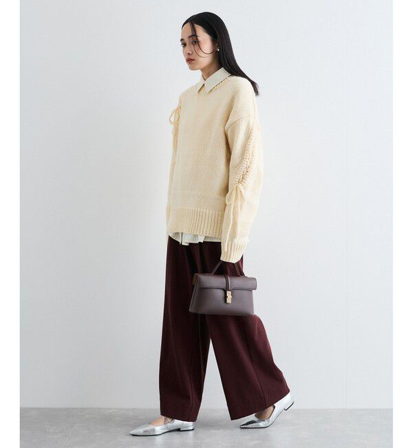 VIS「レースアップリボンニット【WEB・アウトレット限定】」|ニット・セーター|