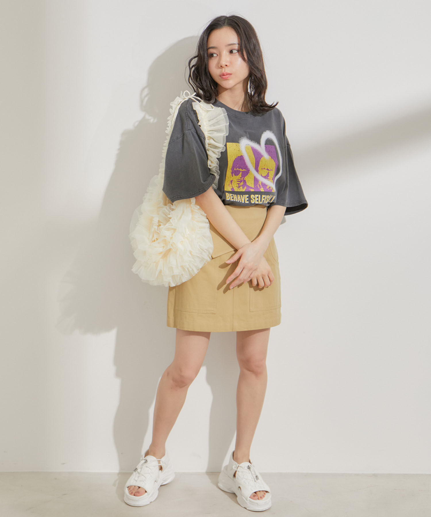 VIS「【ご好評につき追加生産】チュールフリルショルダーバッグ【3WAY】」|ショルダー・メッセンジャー|