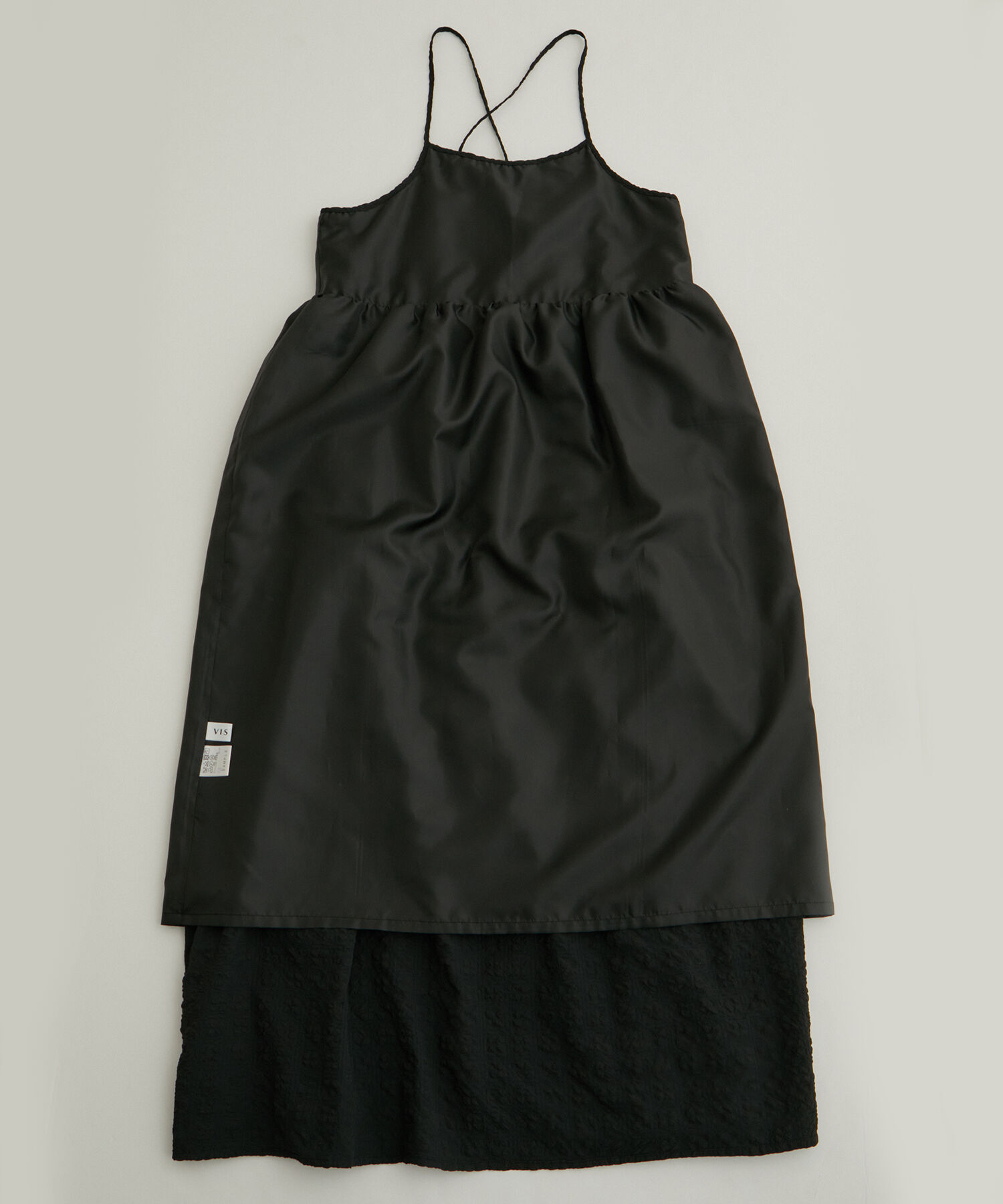 VIS「【洗える】ぽこぽこチェック柄ティアードキャミワンピース」|ワンピース|