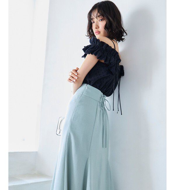 VIS「【2WAY】エンブロイダリーレースショルダーブラウス」|シャツ・ブラウス|