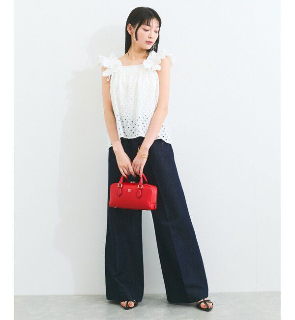 VIS「【2WAY】エンブロイダリーレースショルダーブラウス」|シャツ・ブラウス|