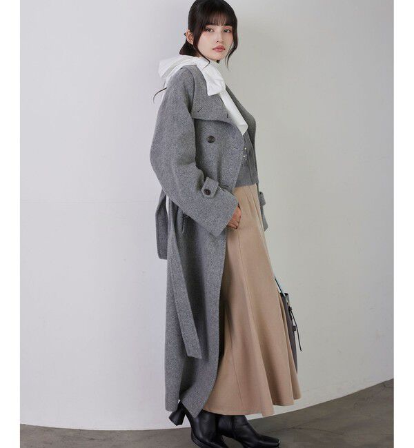 VIS「尾州シャギースタンドカラーロングコート/静電気防止・WEB限定PS・TMサイズ」|その他|