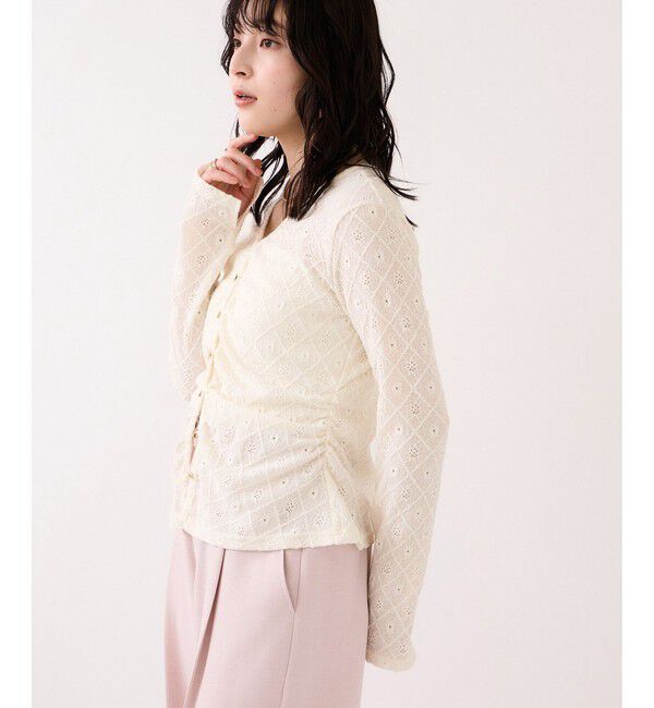 VIS「フラワージャガードカットカーディガン/2WAY・イージーケア」|カーディガン|