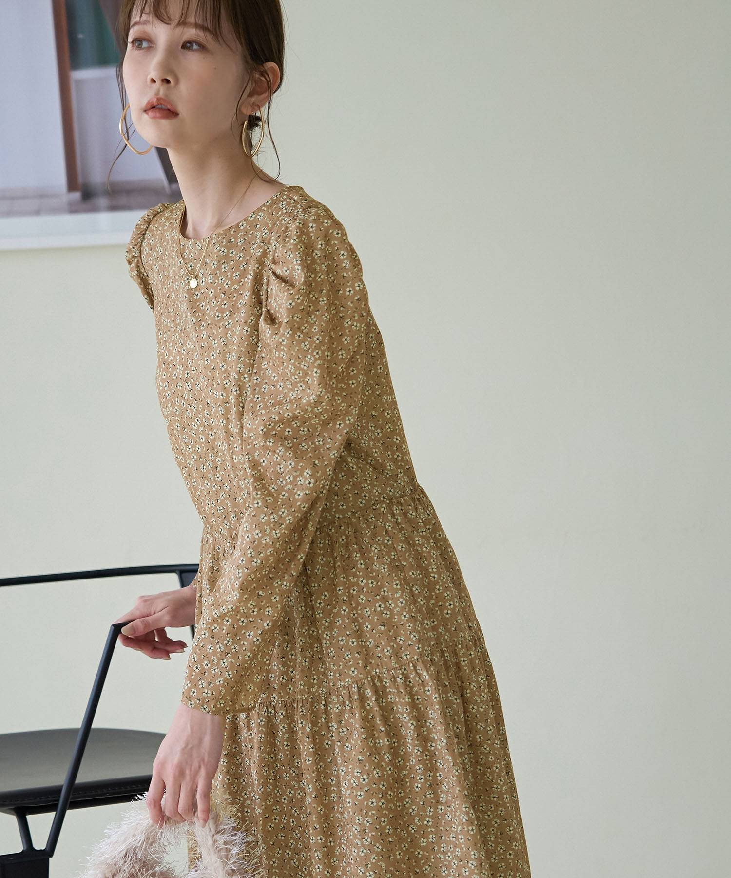 Rope&rsquo;Picnic「小花柄ワンピース/リンクコーデ」|ワンピース|キャメル(25)