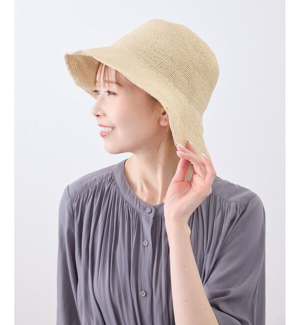 ROPE PICNIC PASSAGE「細編みプレート付きハット」|ハット|ベージュ