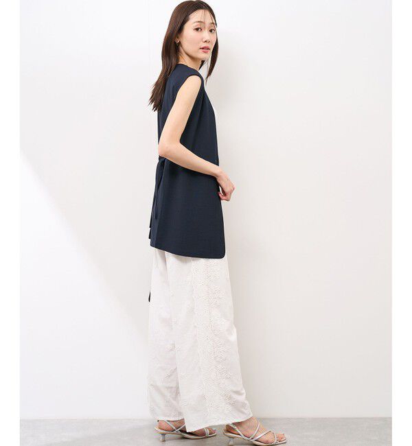 Rope&rsquo;Picnic「【抗菌防臭・接触冷感・UVカット】カナパノースーリーブジレ/セットアップ対応」|ベスト・ジレ|