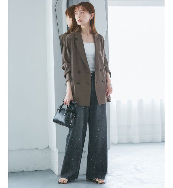 Rope&rsquo;Picnic「【接触冷感・UVカット・速乾】【リネンライク・シリーズ】シアーテーラードジャケット/セットアップ対応」|テーラードジャケット|