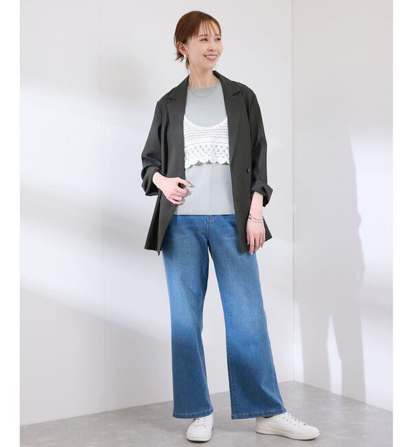 Rope&rsquo;Picnic「【接触冷感・UVカット・速乾】【リネンライク・シリーズ】シアーテーラードジャケット/セットアップ対応」|テーラードジャケット|