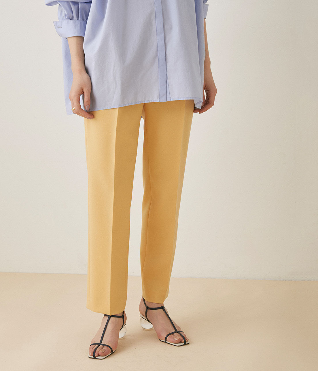 ADAM ET ROPE'「＜洗える＞スリムスラックス」|スラックス|オレンジ系(71)